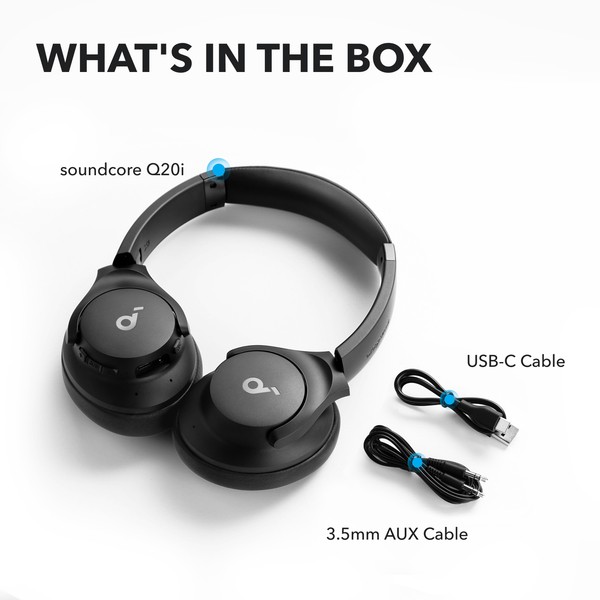 Фото - Навушники повнорозмірні бездротові Anker SoundCore Q20i Black (A3004G11)