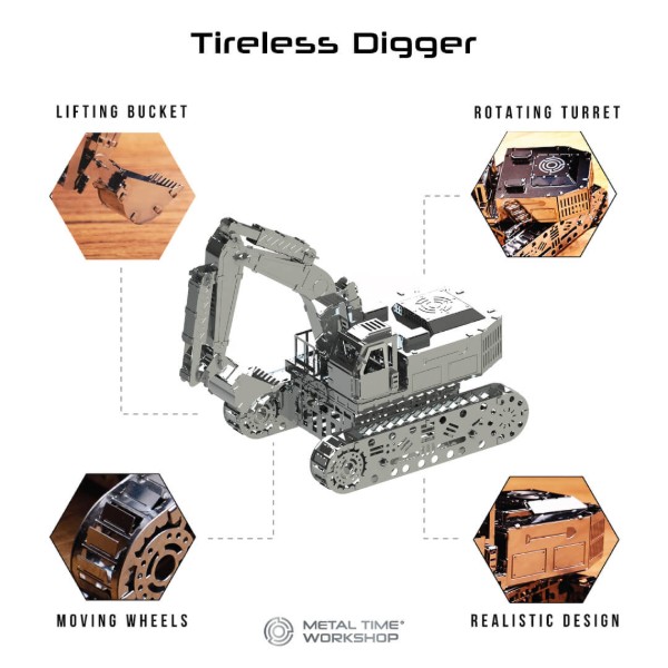 Фото - Металлический конструктор Metal Time Tireless Digger Экскаватор механический (MT043)