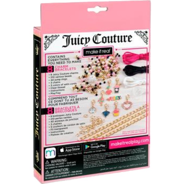 Фото - Набір для виготовлення прикрас Make it Real шарм-браслетів Juicy Couture Рожевий зорепад 266 ел. (MR4432)