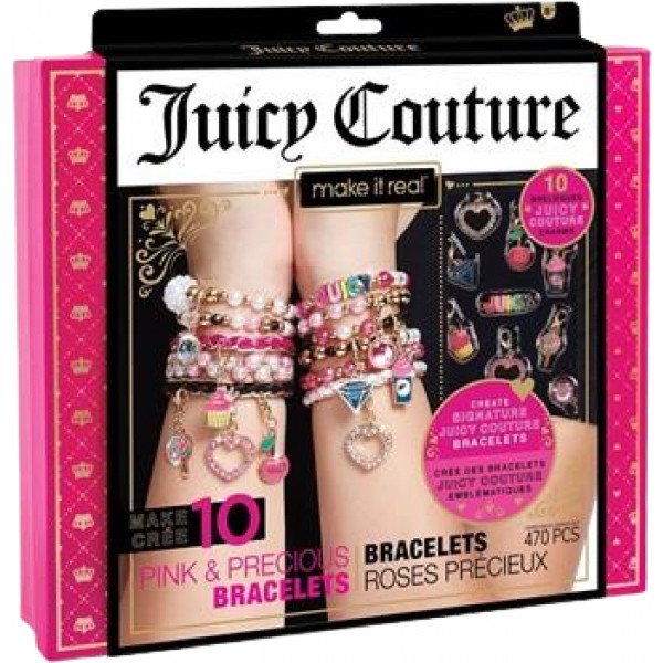 Фото - Набір для виготовлення прикрас Make it Real шарм-браслетів Juicy Couture Рожевий зорепад 470 ел. (MR4408)
