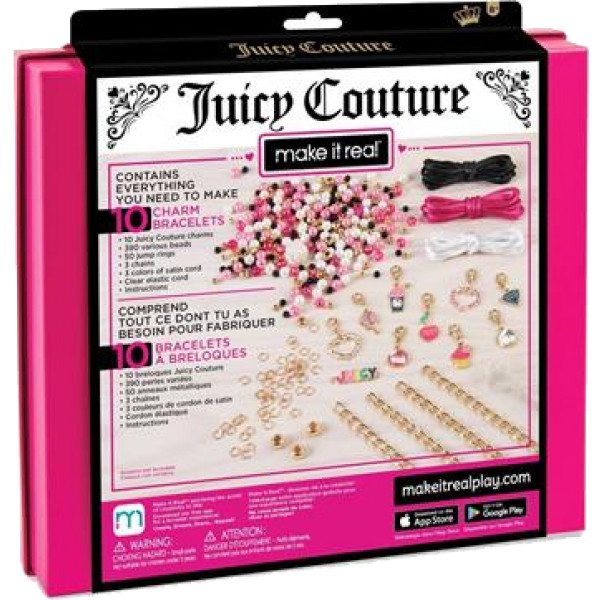 Фото - Набір для виготовлення прикрас Make it Real шарм-браслетів Juicy Couture Рожевий зорепад 470 ел. (MR4408)