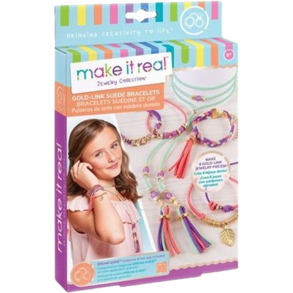 Фото - Набір для виготовлення прикрас Make it Real шарм-браслетів Золоте сяйво 105 ел. (MR1207)
