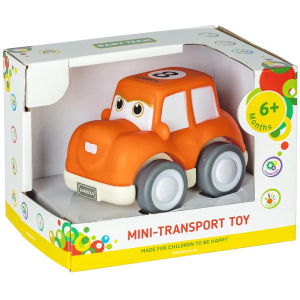 Фото - Базовий ігровий транспорт для малюка Baby Team Міні-транспорт (8604_помаранчева машинка)