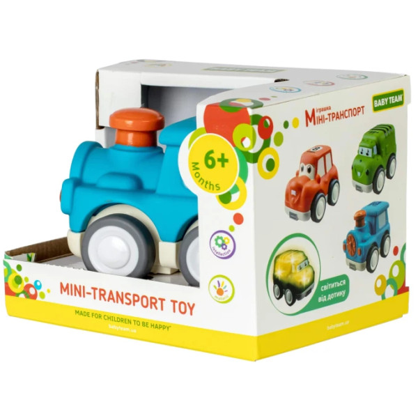 Фото - Базовий ігровий транспорт для малюка Baby Team Міні-транспорт (8604_синій паровозик)