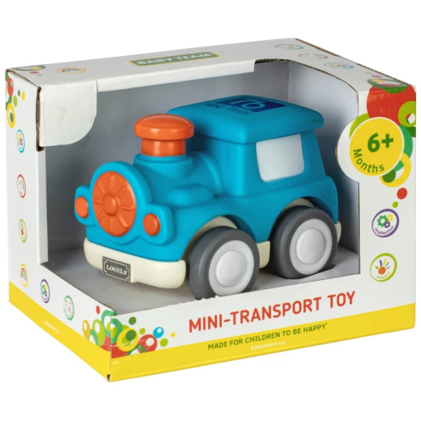 Фото - Базовий ігровий транспорт для малюка Baby Team Міні-транспорт (8604_синій паровозик)