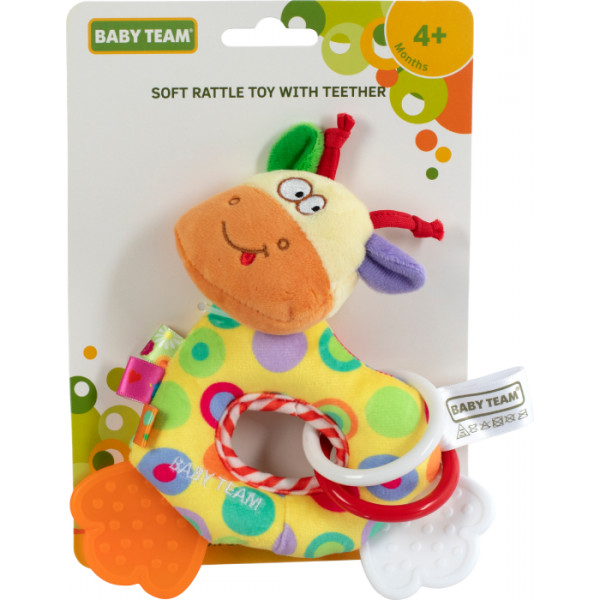 Фото - Брязкальце Baby Team 8515_жовтий_жирафик