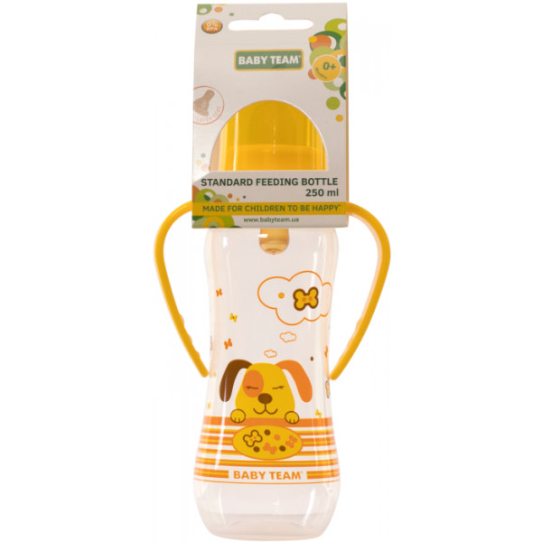 Фото - Пляшка для годування Baby Team 250 мл (1311_собачка_жовта)