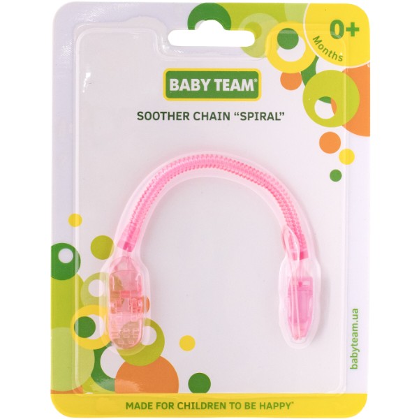 Фото - Тримач пустушок Baby Team Спираль (3335_рожевий)
