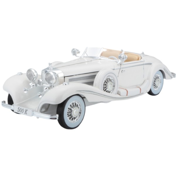 Фото - Колекційна машинка 1:24 Maisto 1936 Mercedes-Benz 500K  Specialroadster (36055 white)