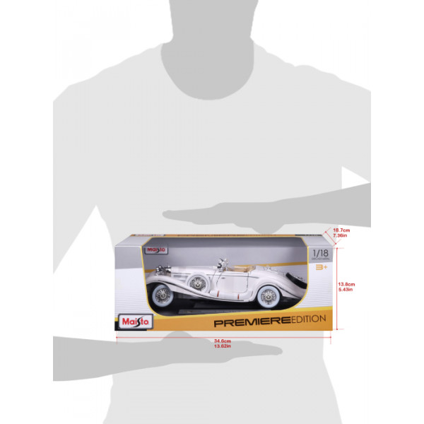 Фото - Колекційна машинка 1:24 Maisto 1936 Mercedes-Benz 500K  Specialroadster (36055 white)