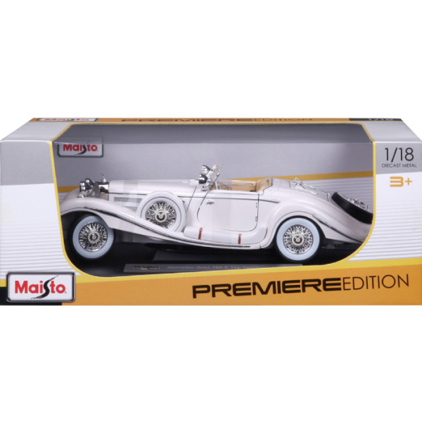 Фото - Колекційна машинка 1:24 Maisto 1936 Mercedes-Benz 500K  Specialroadster (36055 white)