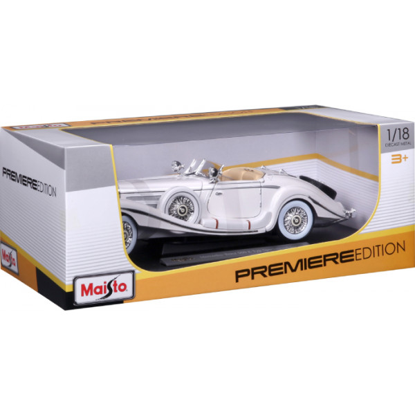 Фото - Колекційна машинка 1:24 Maisto 1936 Mercedes-Benz 500K  Specialroadster (36055 white)