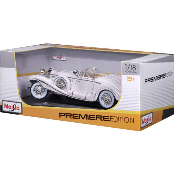Фото - Колекційна машинка 1:24 Maisto 1936 Mercedes-Benz 500K  Specialroadster (36055 white)