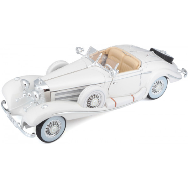 Фото - Колекційна машинка 1:24 Maisto 1936 Mercedes-Benz 500K  Specialroadster (36055 white)