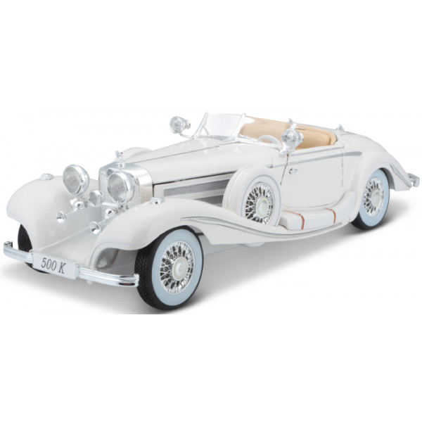Фото - Колекційна машинка 1:24 Maisto 1936 Mercedes-Benz 500K  Specialroadster (36055 white)