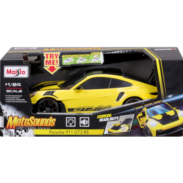 Фото - Колекційна машинка 1:24 Maisto Porsche 911 GT3 RS (81733 yellow)