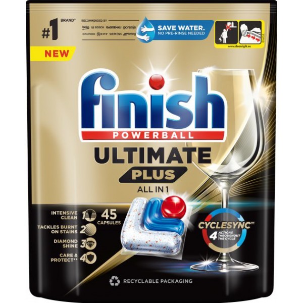 Фото - Таблетка для посудомийної машини Finish Ultimate Plus All in 1, 45 шт