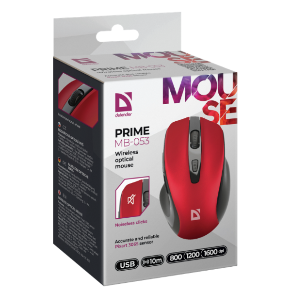 Фото - Миша бездротова Defender Prime MB-053 Red (52052)