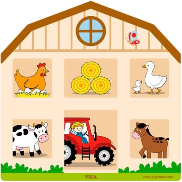 Фото - Бізіборд-дошка Viga Toys Будиночок на фермі (51627FSC)