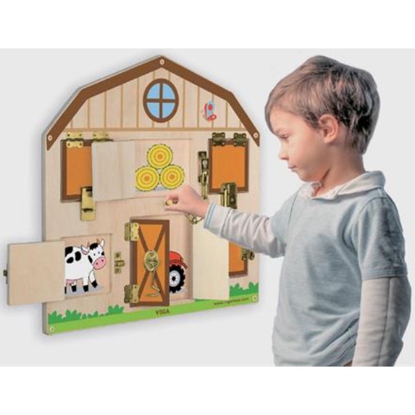 Фото - Бізіборд-дошка Viga Toys Будиночок на фермі (51627FSC)