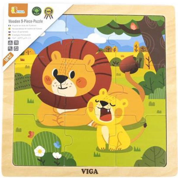 Фото - Пазли (до 2 років) Viga Toys Леви 9 ел. (44627)