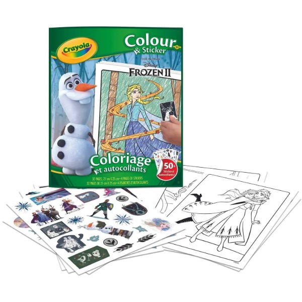 Фото - Раскраски Crayola Disney Frozen 32 стoр. 1 и 4 стор. наклеек (04-5864G)
