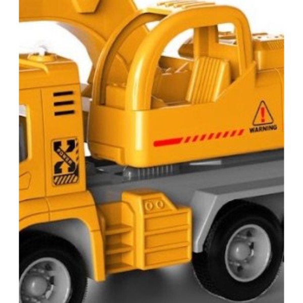 Фото - Наземна будівельна техніка DIY TOYS Екскаватор Pull-Back зі світл та звук ефект (CJ-4069539)