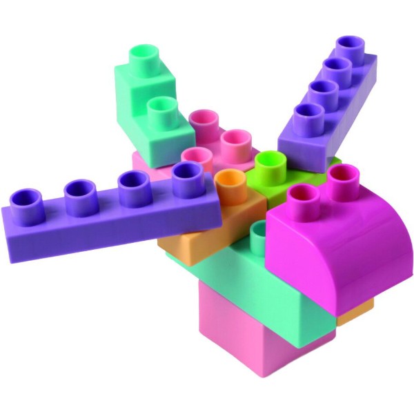 Фото - Пластиковый конструктор для малышей Wader Kids Blocks 50 эл. розовый (41297)
