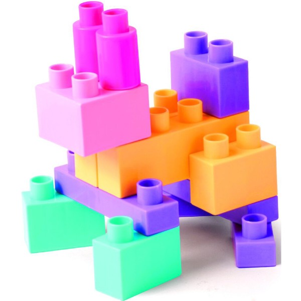 Фото - Пластиковый конструктор для малышей Wader Kids Blocks 50 эл. розовый (41297)