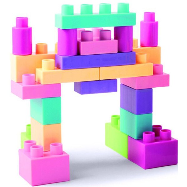 Фото - Пластиковый конструктор для малышей Wader Kids Blocks 50 эл. розовый (41297)