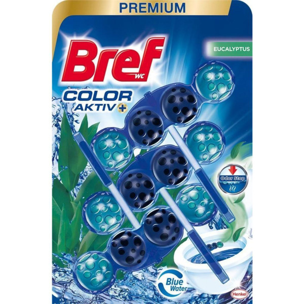 Фото - Туалетный блок Bref Цветная вода Эвкалипт Триопак 3*50 г