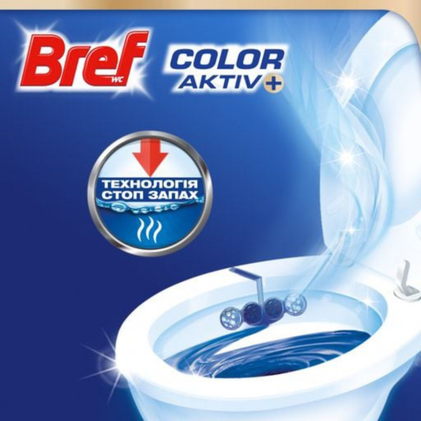 Фото - Туалетный блок Bref Цветная вода Эвкалипт Триопак 3*50 г