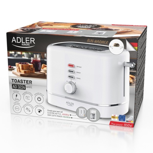 Фото - Тостер Adler AD 3224 White