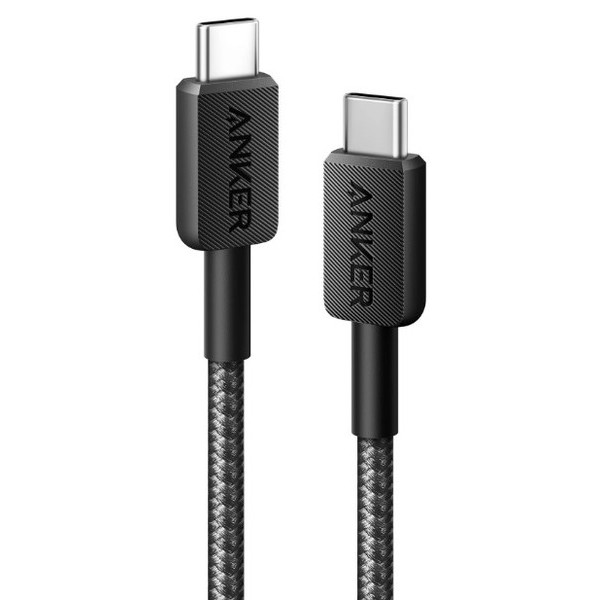 Фото - Кабель Anker 322 USB-C to USB-C - 0.9m Nylon Black (A81F5G11)