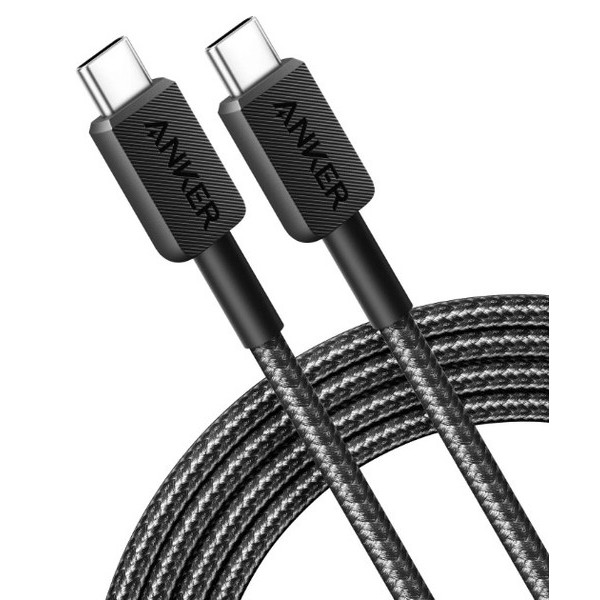 Фото - Кабель Anker 322 USB-C to USB-C - 0.9m Nylon Black (A81F5G11)