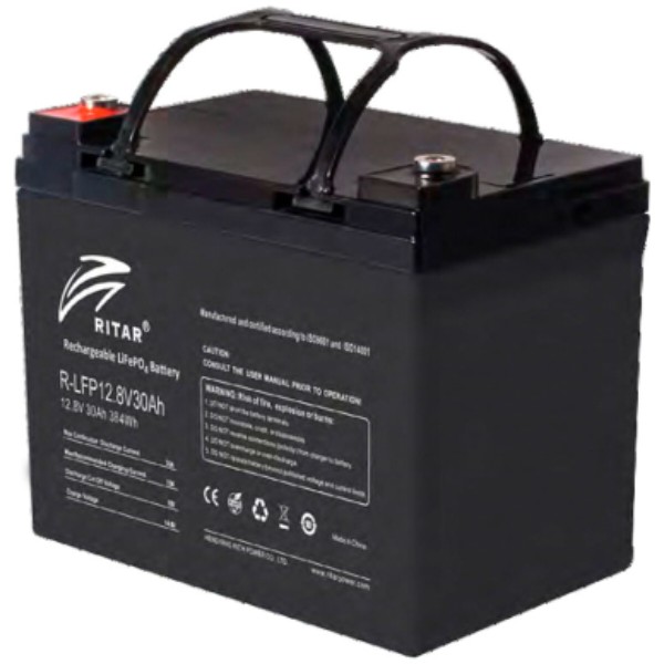 Фото - Батарея для сонячного інвертора Ritar LiFePO4 12,8V 30Ah 384Wh