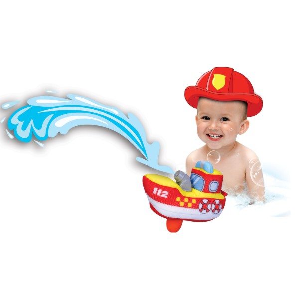 Фото - Игрушка для ванной Bb Junior Water Squirters - Пожарная лодка (16-89061)