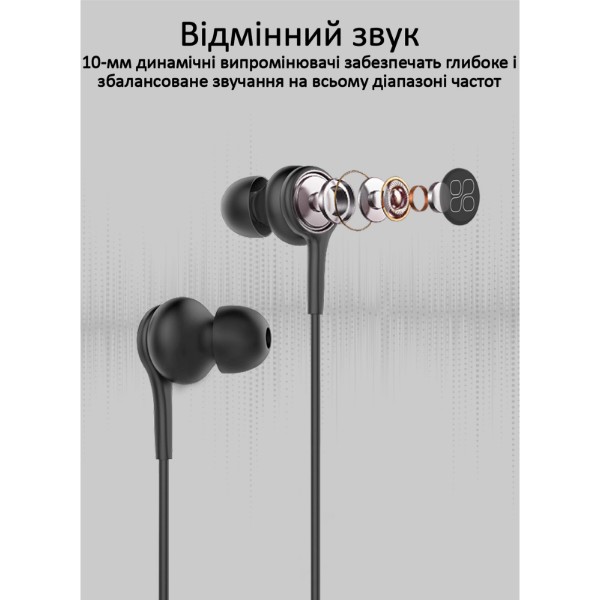 Фото - Наушники вкладыши проводные Promate Duet.Black