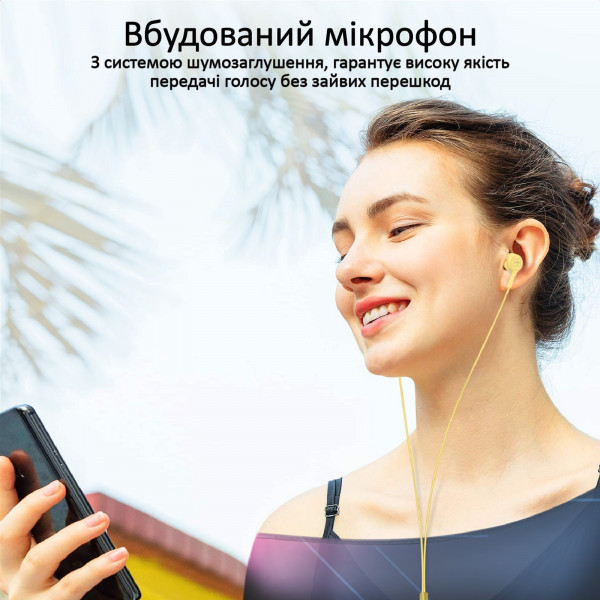 Фото - Навушники вкладиші дротові Promate Duet.Yellow
