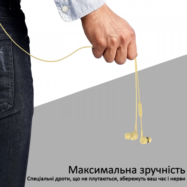 Фото - Навушники вкладиші дротові Promate Duet.Yellow