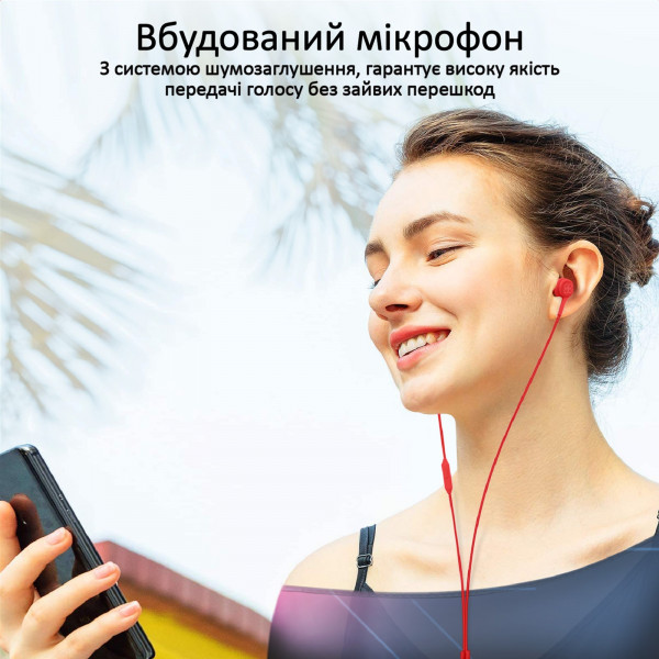 Фото - Навушники вкладиші дротові Promate Duet.Red