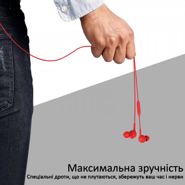 Фото - Навушники вкладиші дротові Promate Duet.Red