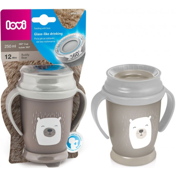 Фото - Поїльник-непроливайка дитячий Lovi 250 мл JUNIOR - Buddy Bear (1/599new)