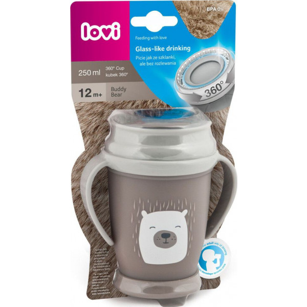 Фото - Поїльник-непроливайка дитячий Lovi 250 мл JUNIOR - Buddy Bear (1/599new)
