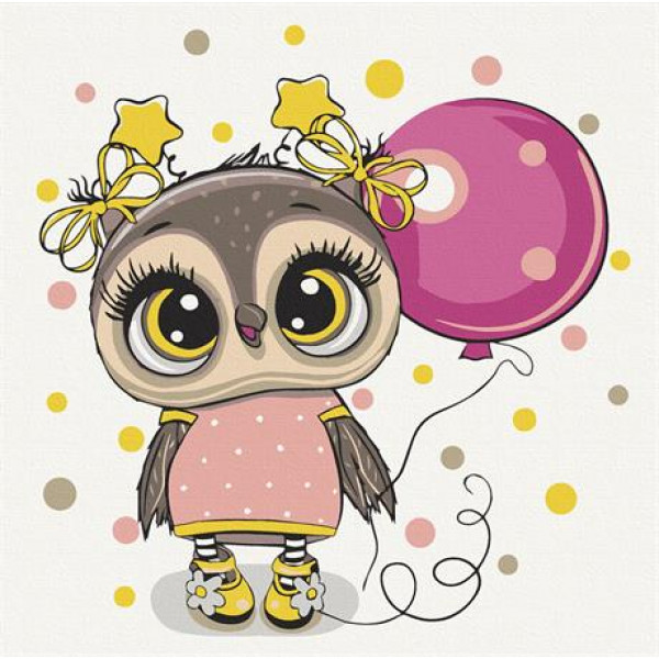 Фото - Картина за номерами ArtCraft Совеня з кулькою 30х30 см (15514-AC) Фото - Картина за номерами ArtCraft Совеня з кулькою 30х30 см (15514-AC)