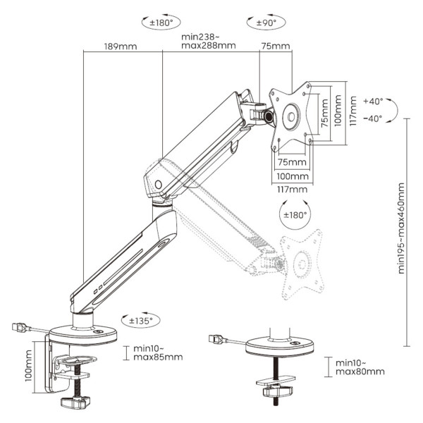 Фото - Крепление настольное OfficePro MA901W plus 17-32" 2-9 кг RGB White