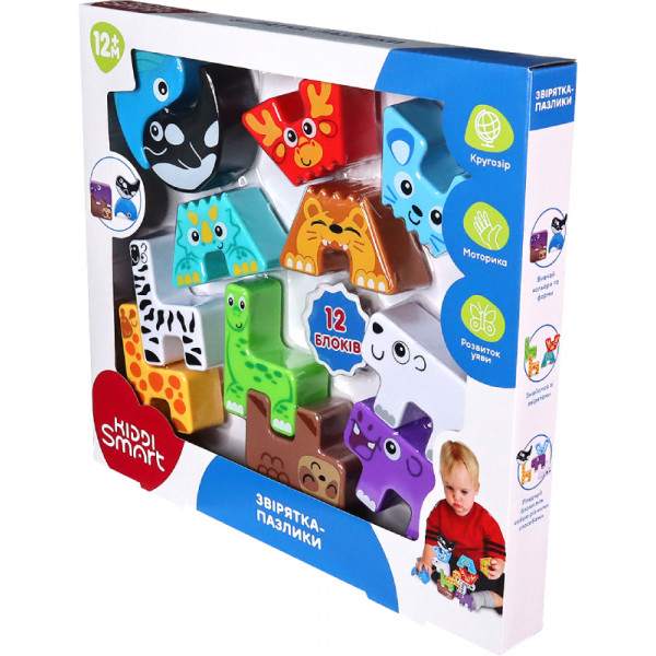 Фото - Ігровий набір для малюка Kiddi Smart ЗВІРЯТКА-ПАЗЛИКИ (4562-KS)