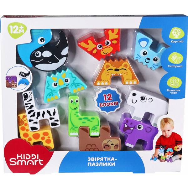 Фото - Ігровий набір для малюка Kiddi Smart ЗВІРЯТКА-ПАЗЛИКИ (4562-KS)