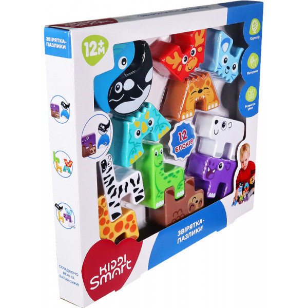 Фото - Ігровий набір для малюка Kiddi Smart ЗВІРЯТКА-ПАЗЛИКИ (4562-KS)
