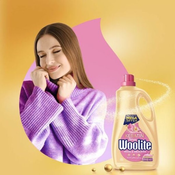 Фото - Засіб для делікатного прання Woolite д/вовни та делікат.тканин з кератином 3,6 л